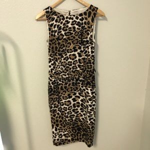Cache Cheetah Print Sheath Dress Size 2